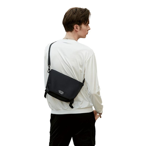 Small Black Polyester Messenger Bag