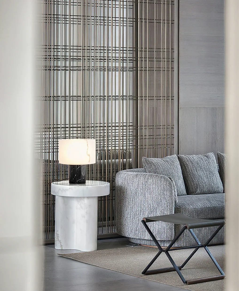 Small Solid Alabaster Table Lamp