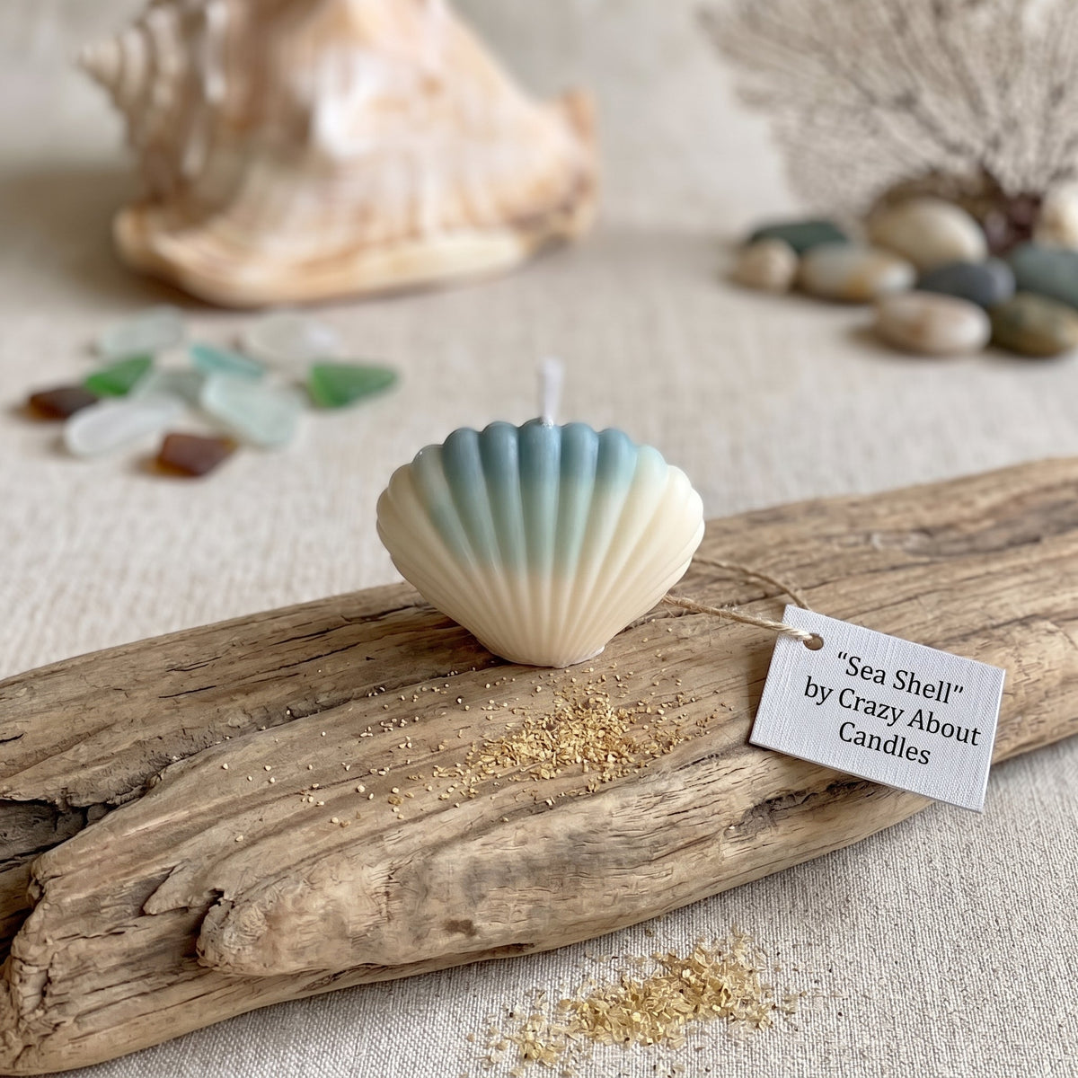 Shell Candle | Handmade Coastal Decor