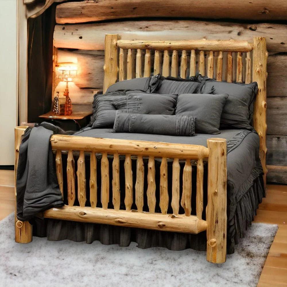 Small Spindle Cedar Log Bed - Gifts for You 'n Me