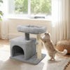 Small Cat Tree with Large Padded Plush Perch for Indoor Cats-Light Gray