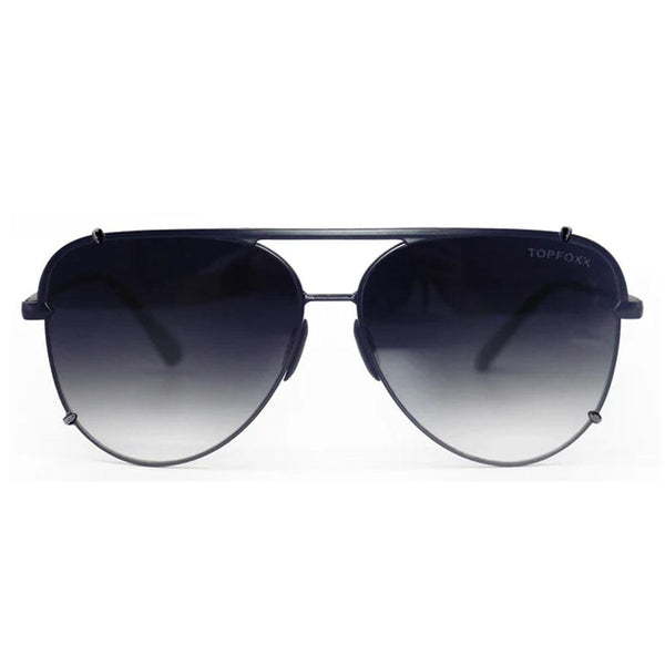 Smaller Cristina - Tangle Free - Faded Black Aviator Sunglasses Black