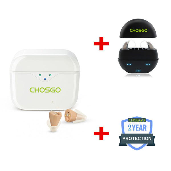 SmartR Pro Smallest Rechargeable OTC CIC Hearing Aids with AI Noise Reduction
