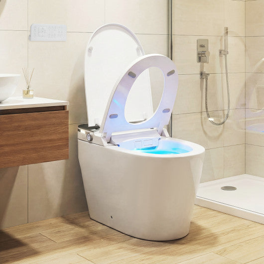 Smart Toilet with Built-in Bidet ADA Height with Auto Flush and Heated Seat and Remote-White