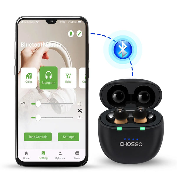 SmartU Rechargeable Bluetooth Hearing Aids + 2-Year Protection Plan – CHOSGO