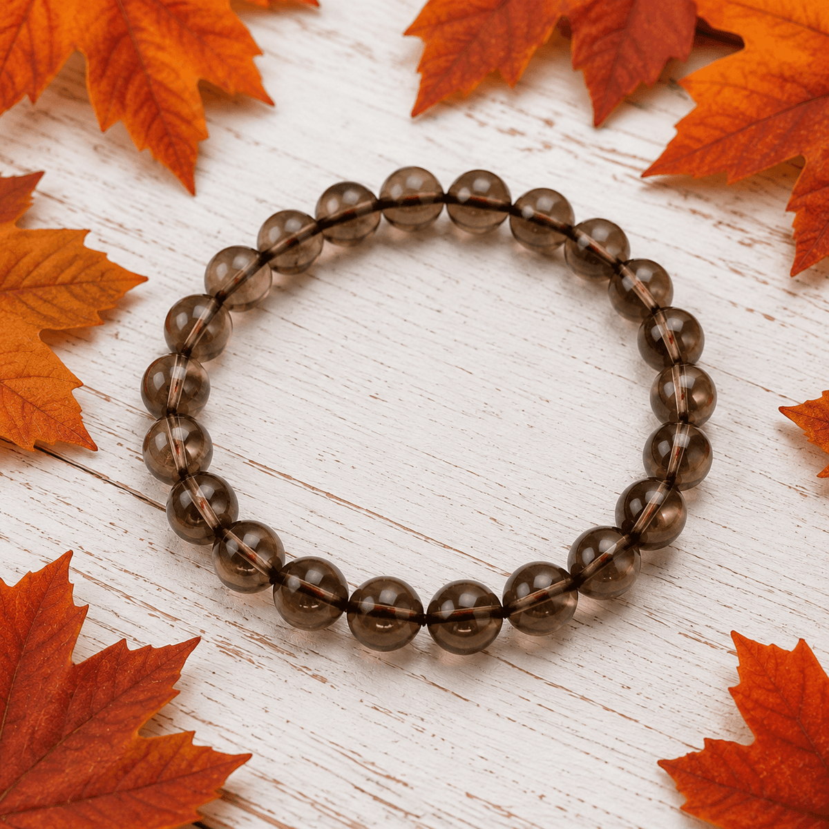 Smokey Quartz Bracelet | Smoky Quartz Bead Bracelet (Depression and Abundance)