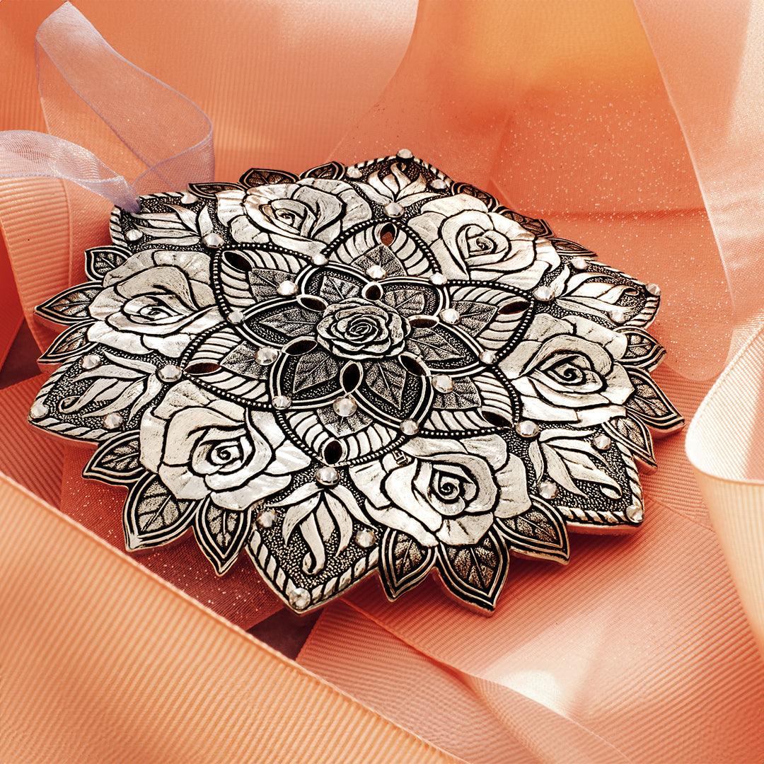 Snow Crystal Rose Ornament (Aluminum)