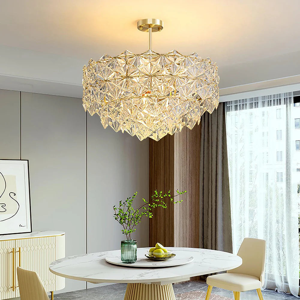 Snowflake Diamond Glass Chandelier