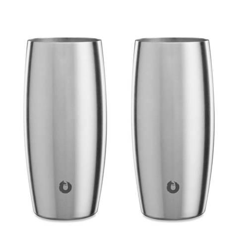 Stainless Steel Beer Glass Set, Set of 2 - Steel