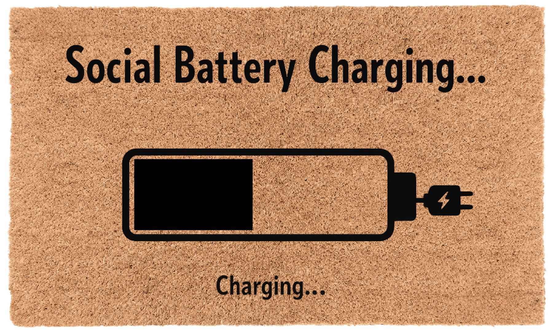 Social Battery Charging Coir Mat