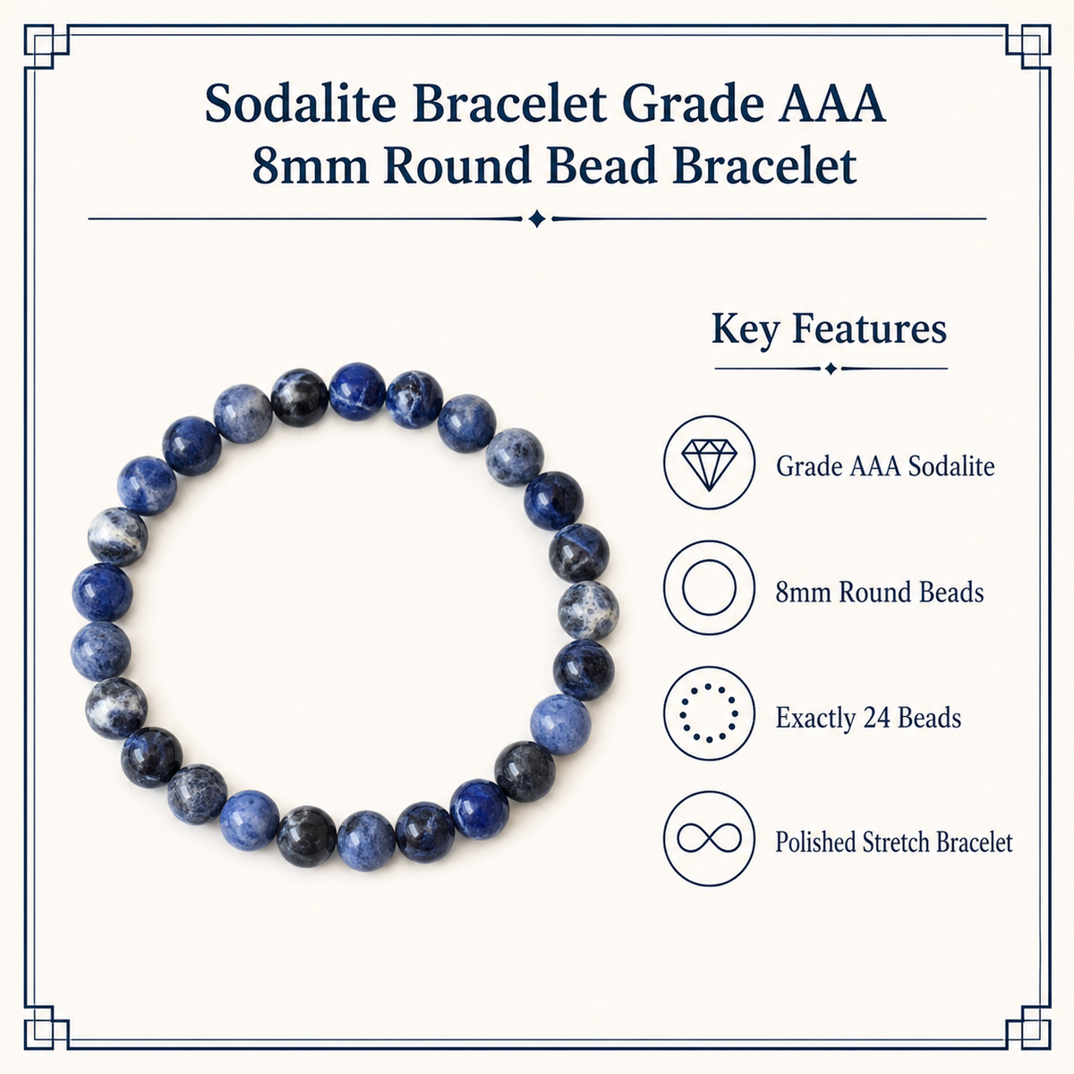 Sodalite Bracelet (Emotional Balance and Self-Acceptance)