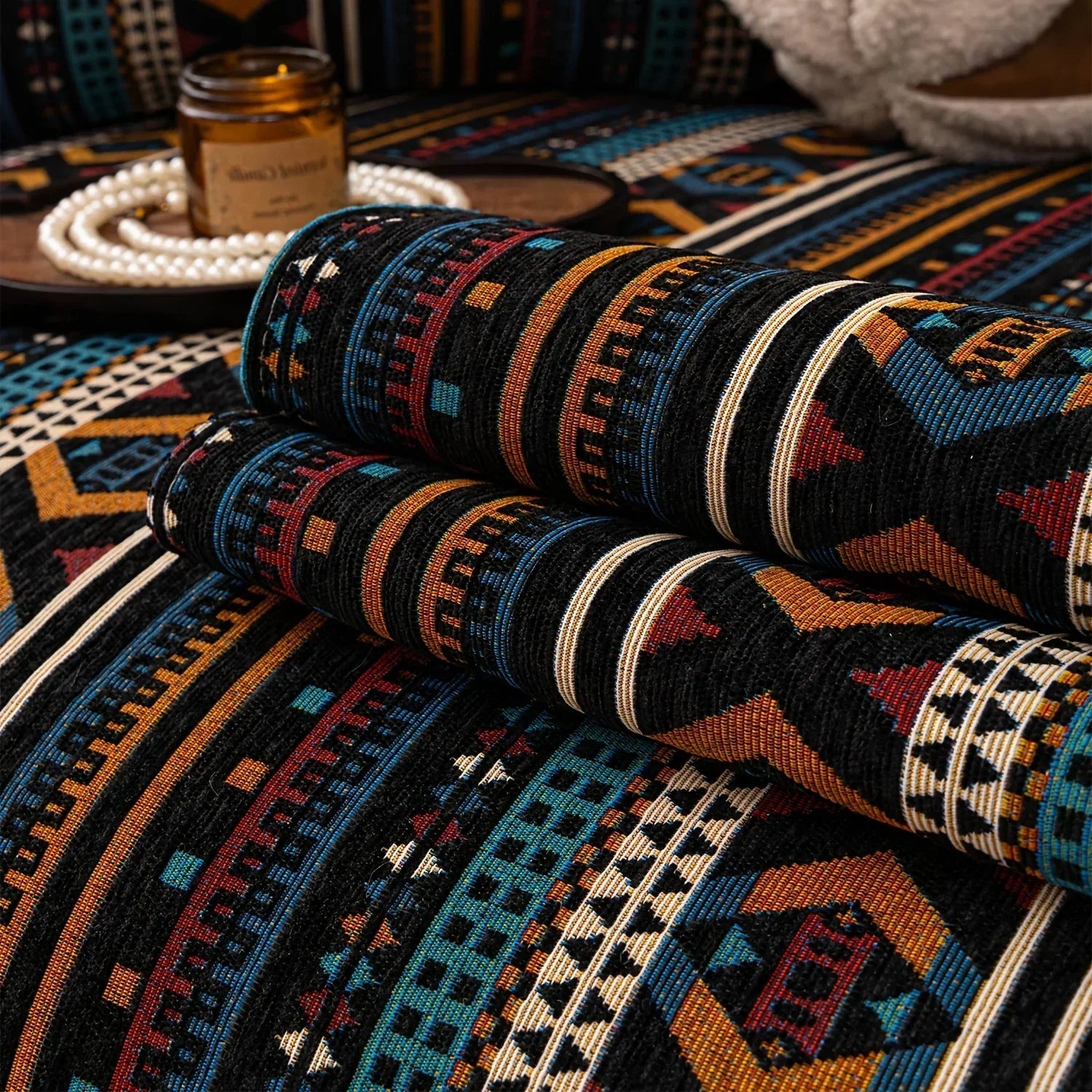 Sofa Cushion - Non-slip Chenille Geometric Multi-size
