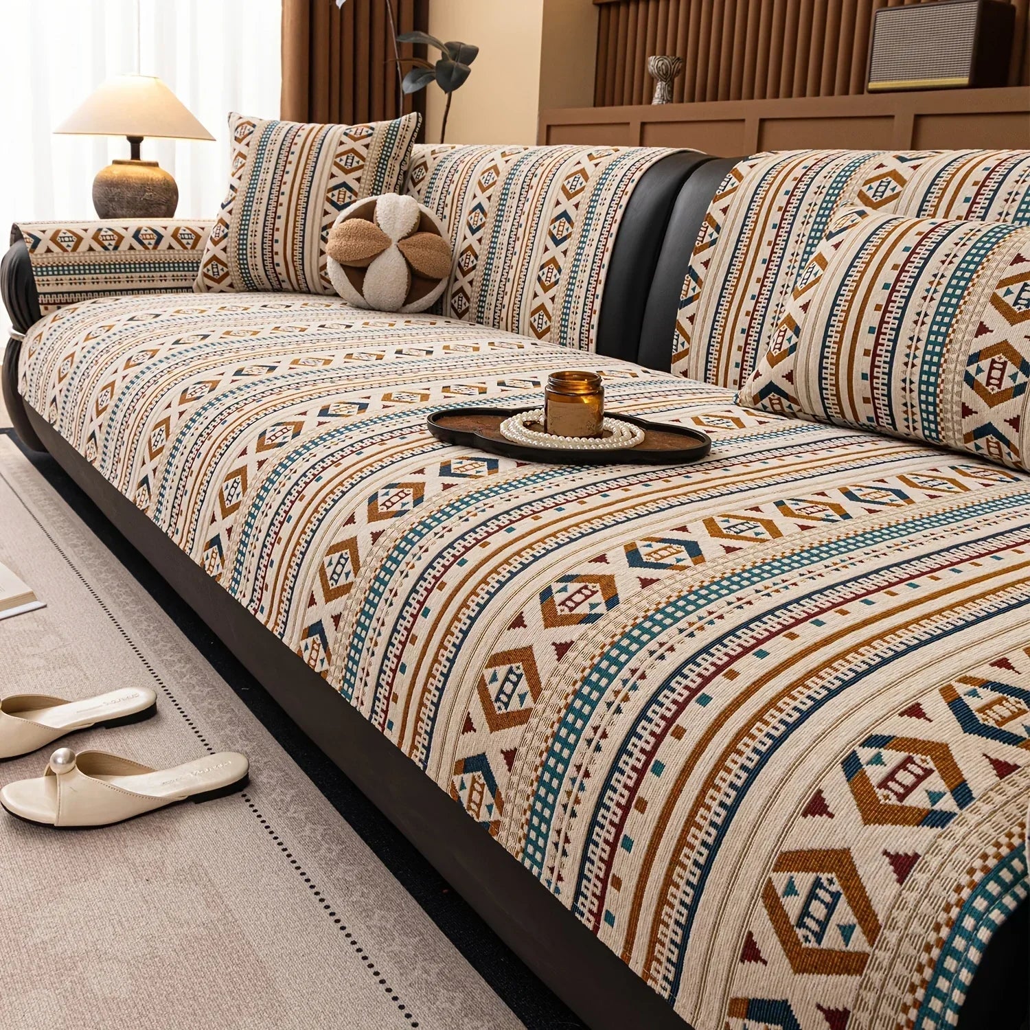 Sofa Cushion - Non-slip Chenille Geometric Multi-size