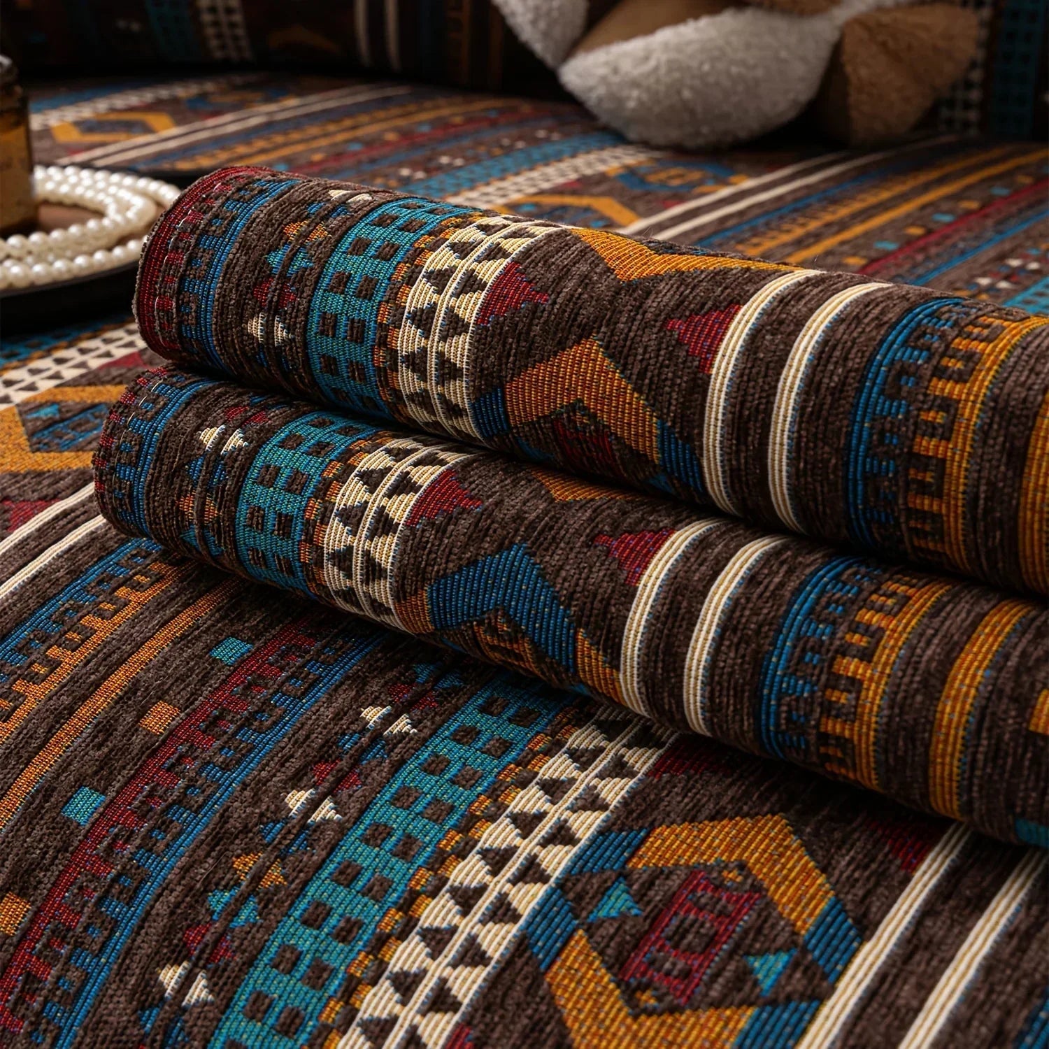 Sofa Cushion - Non-slip Chenille Geometric Multi-size
