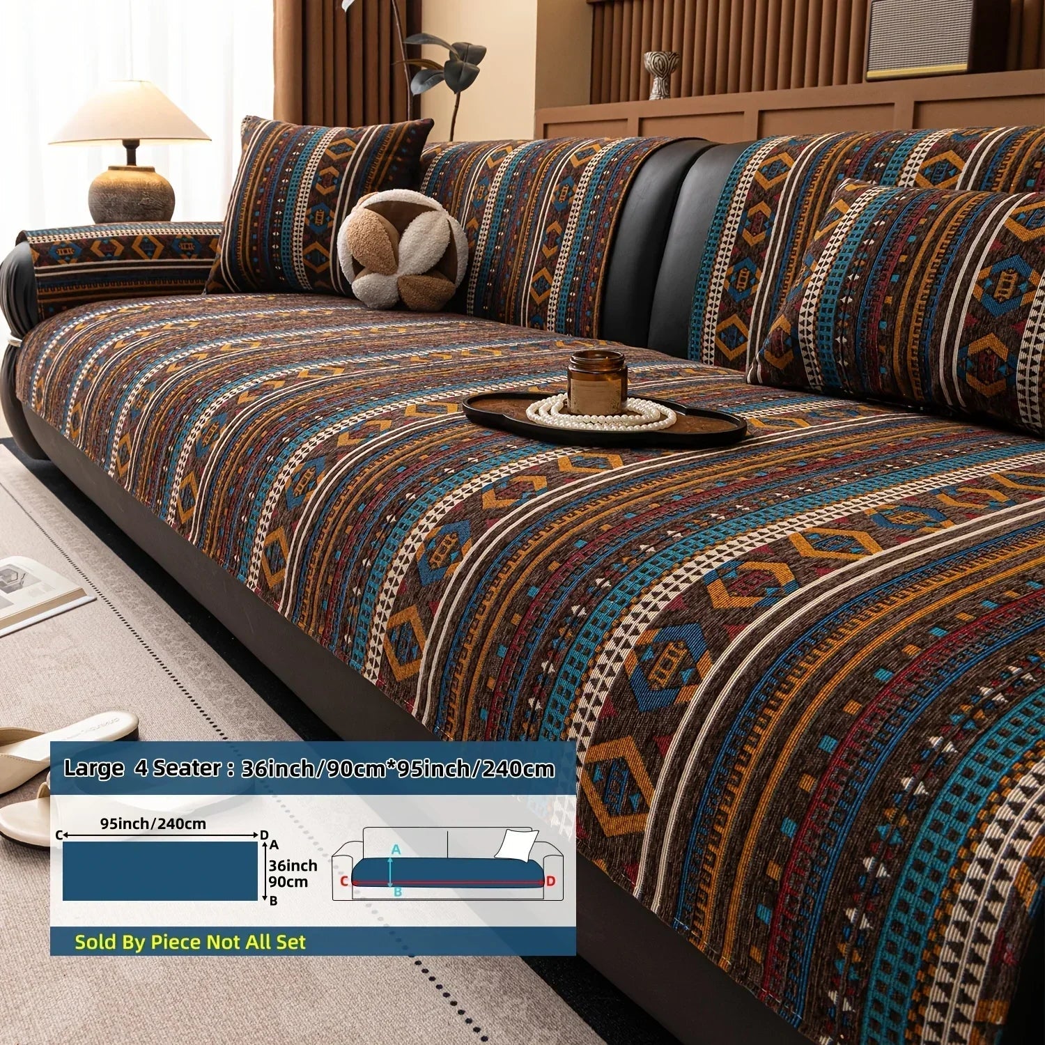 Sofa Cushion - Non-slip Chenille Geometric Multi-size