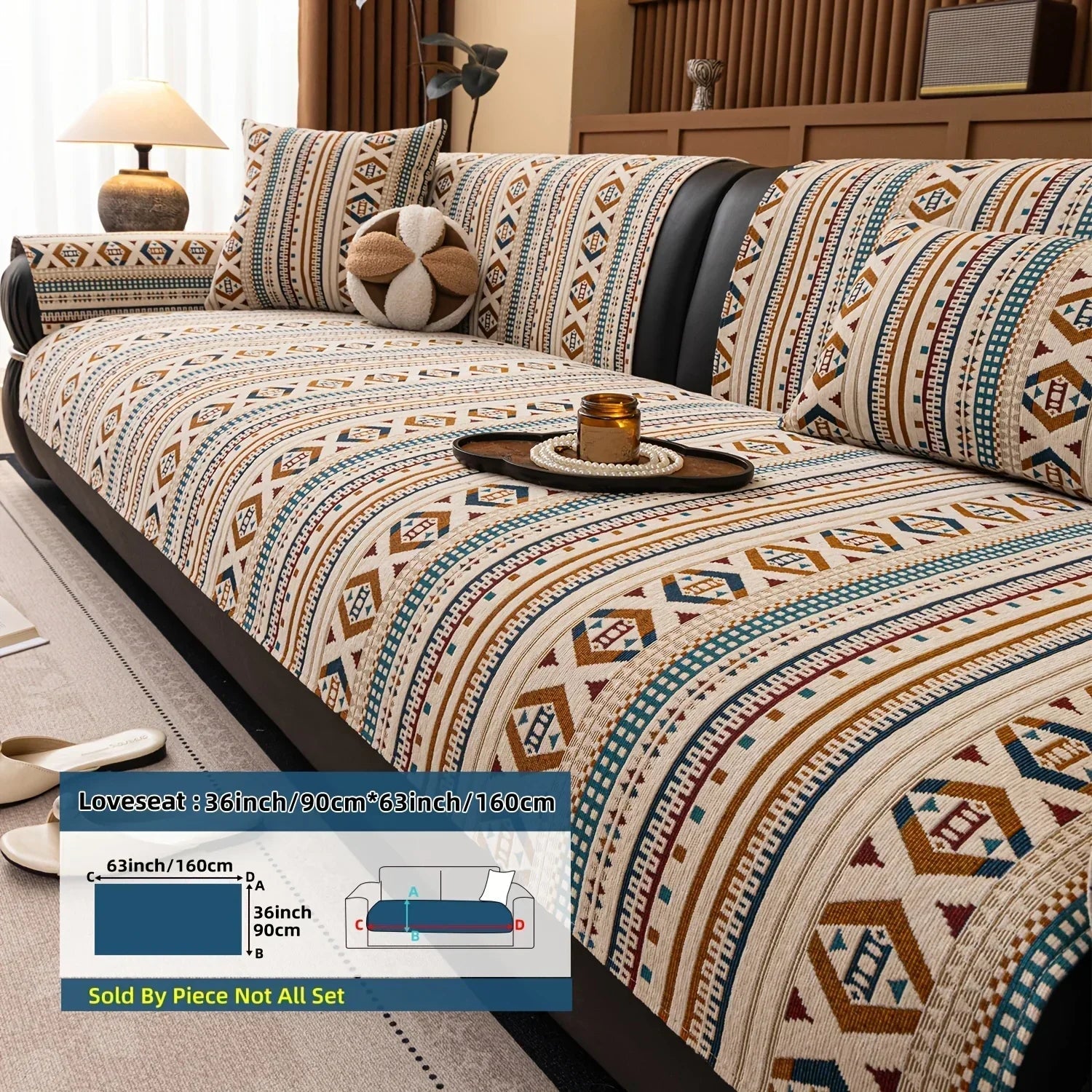 Sofa Cushion - Non-slip Chenille Geometric Multi-size