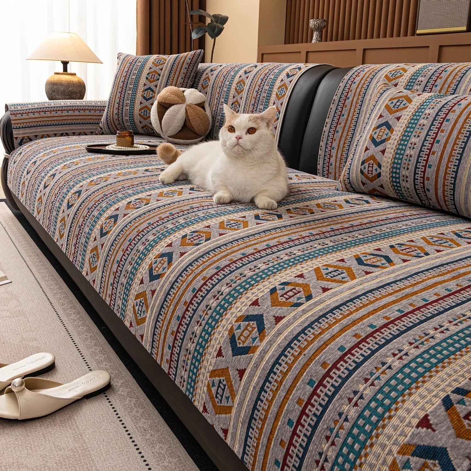 Sofa Cushion - Non-slip Chenille Geometric Multi-size