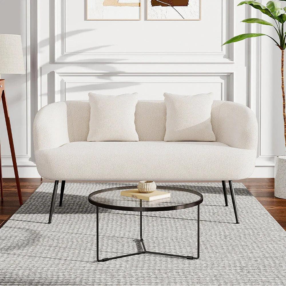 Sofa - Leather White 2-Seater