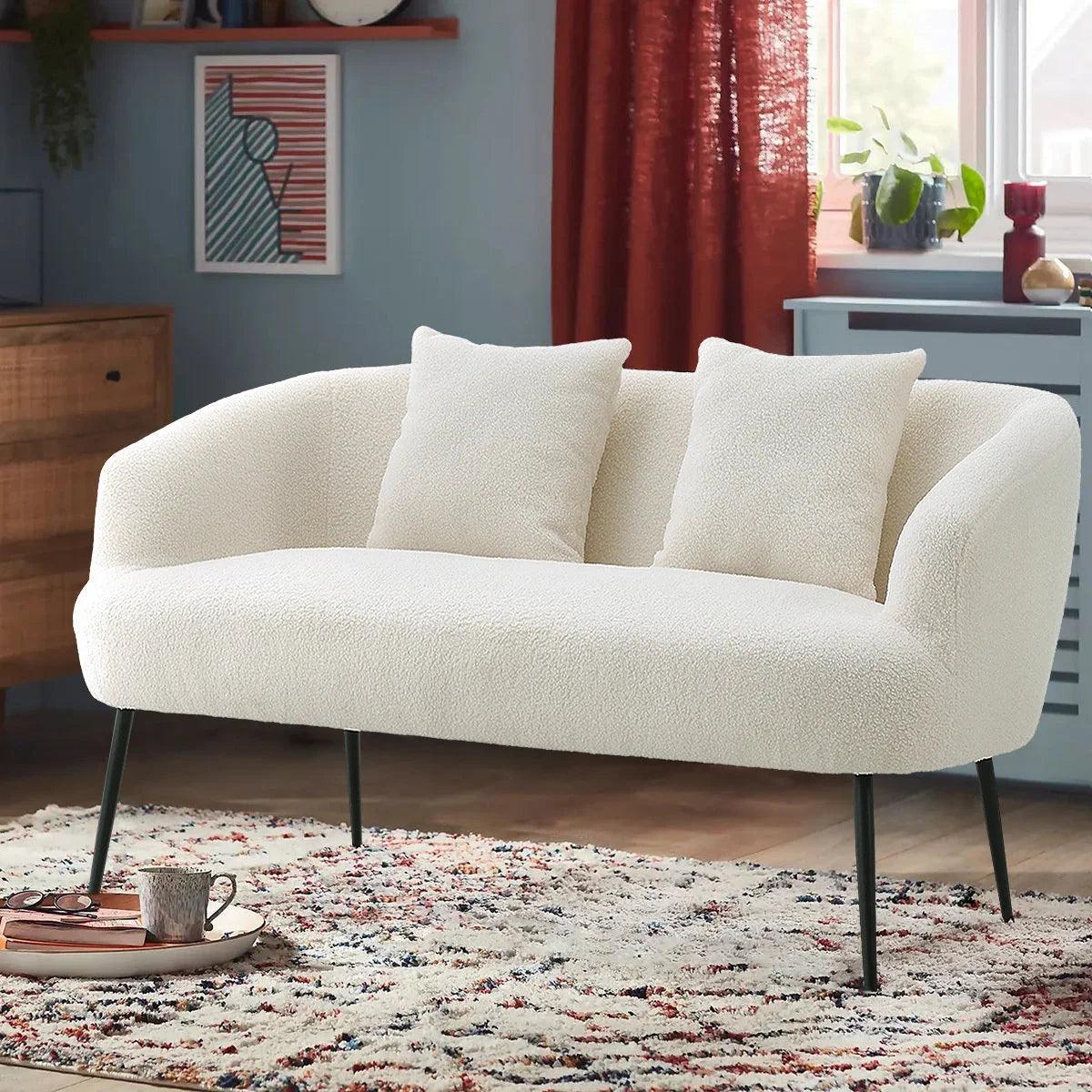 Sofa - Leather White 2-Seater