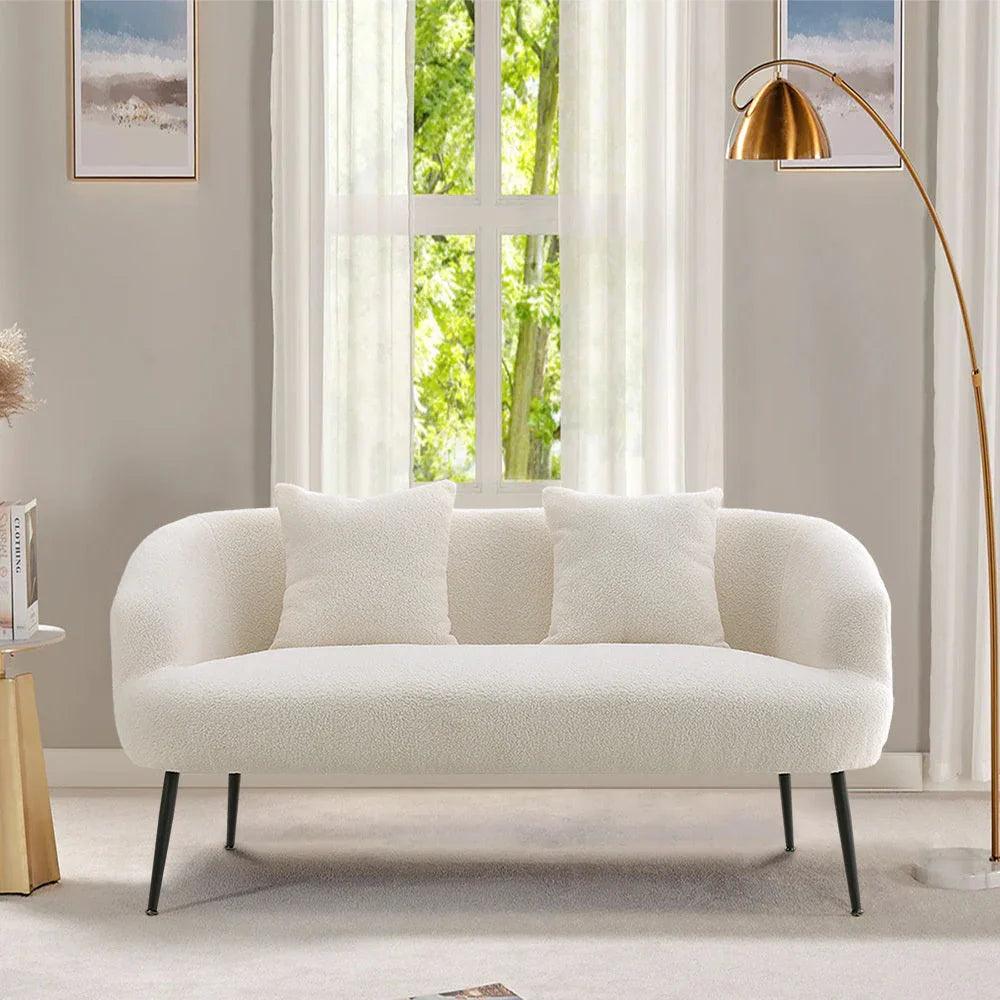 Sofa - Leather White 2-Seater