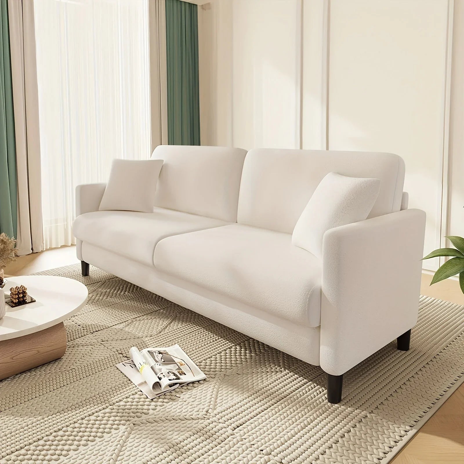 Sofa - Mid-Century White 3-Seater