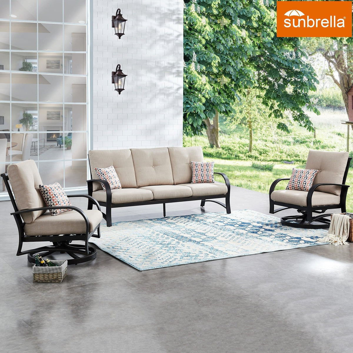 Chamber 3 Piece Outdoor Furniture Set with Sunbrella® Cushions