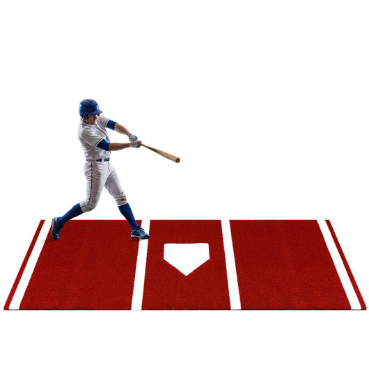 Softball Pitching Mat 10 x 3 Feet Softball Training Aid-Red