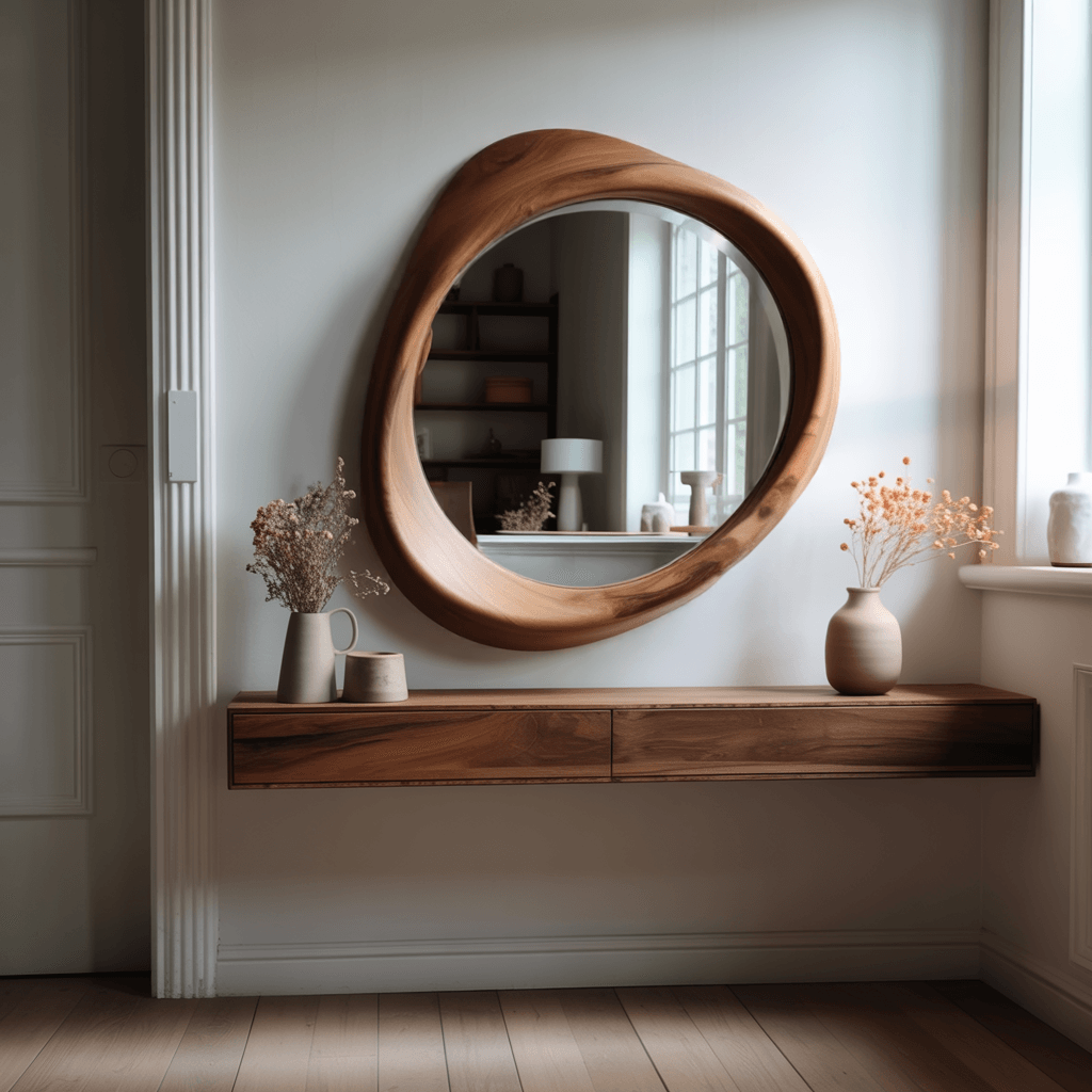 Solaceform Artisan-Crafted Solid Wood Mirror