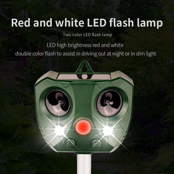 2024 Solar Ultrasonic Animal Repeller, Sonic Animal Repeller, Motion Detection, flashlights, Dog Cat Repellent, Squirrel, Raccoon, Skunk, Rodent, Fox, Deer, Bird deterrents for outside