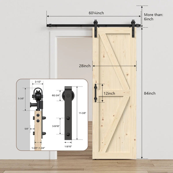 Solid Pine Barn Doors with Track Kit