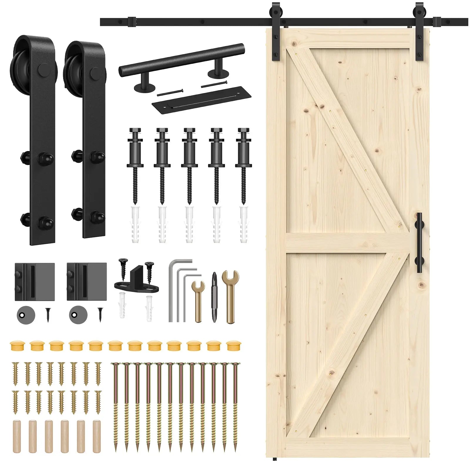 Solid Pine Barn Doors with Track Kit