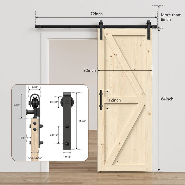 Solid Pine Barn Doors with Track Kit