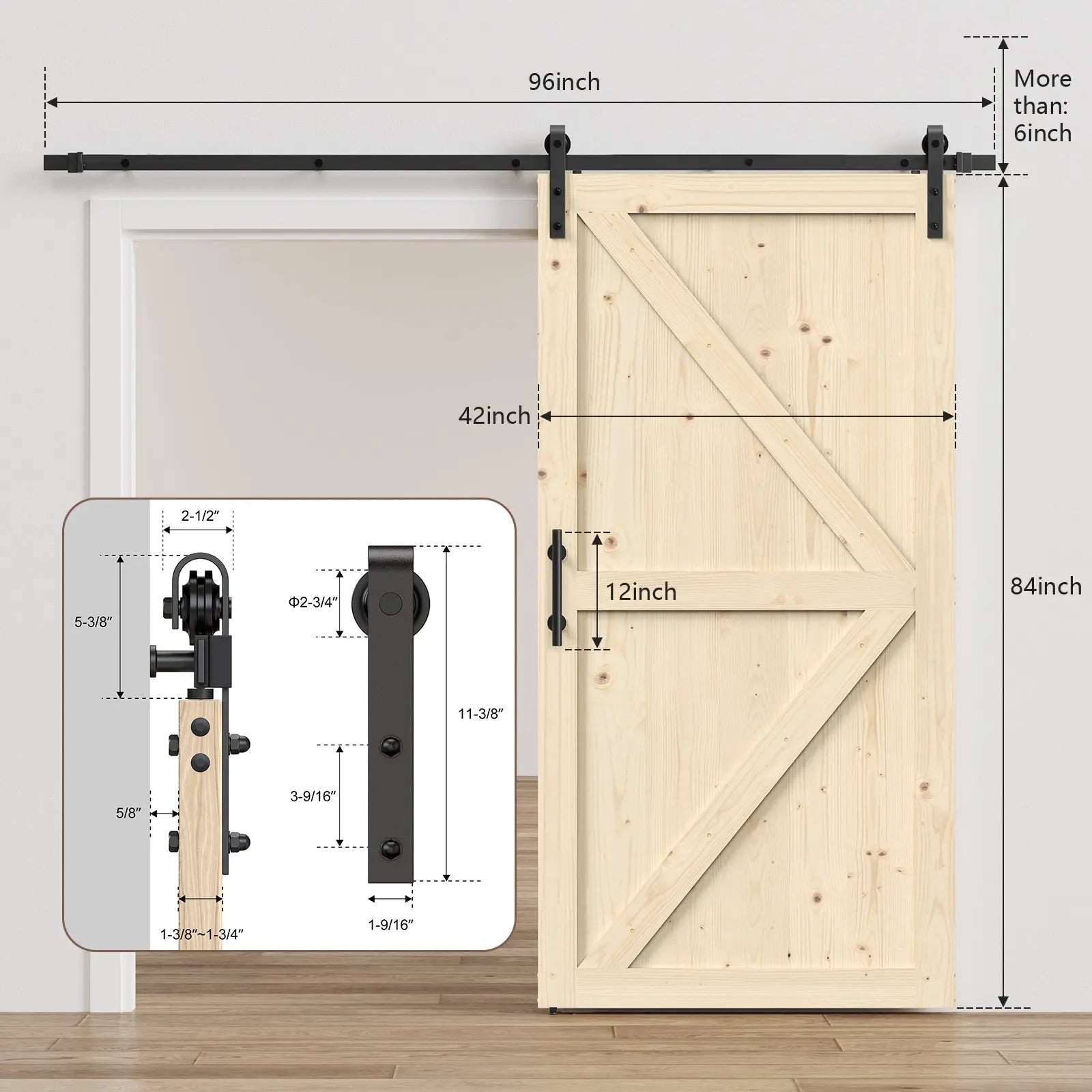 Solid Pine Barn Doors with Track Kit