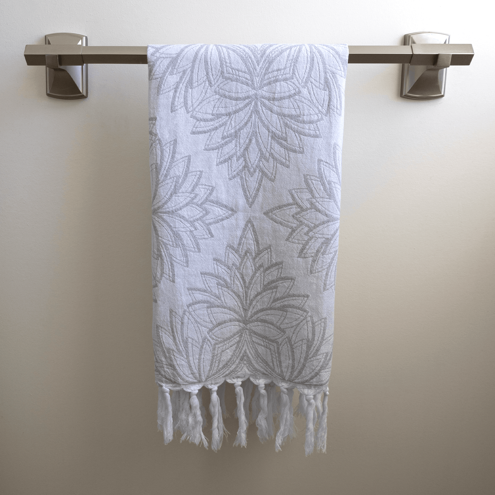 Turkish Towel | Hand Towel | Grey + White