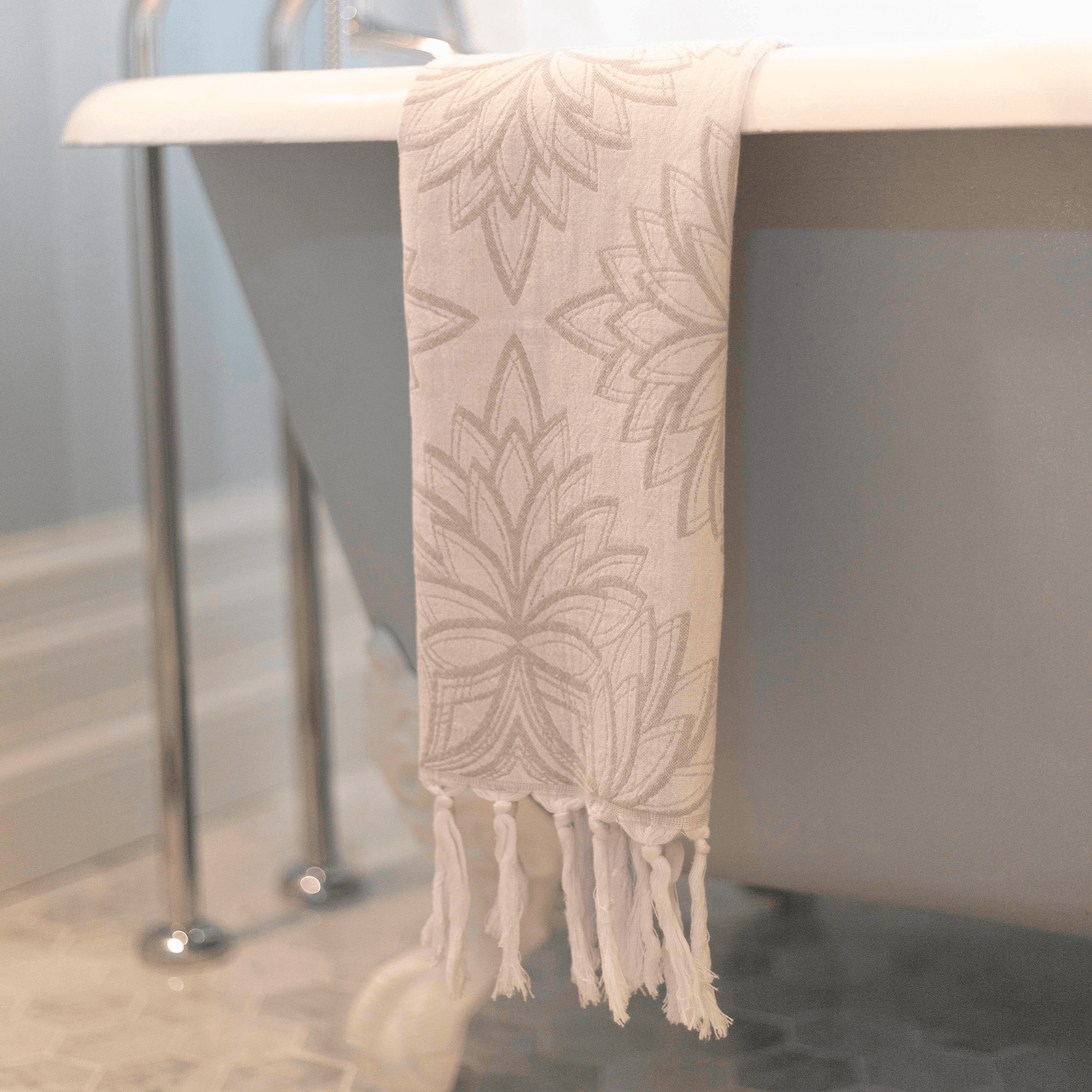 Turkish Towel | Single Set | Grey + White