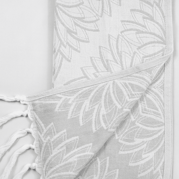 Turkish Towel | Hand Towel | Grey + White