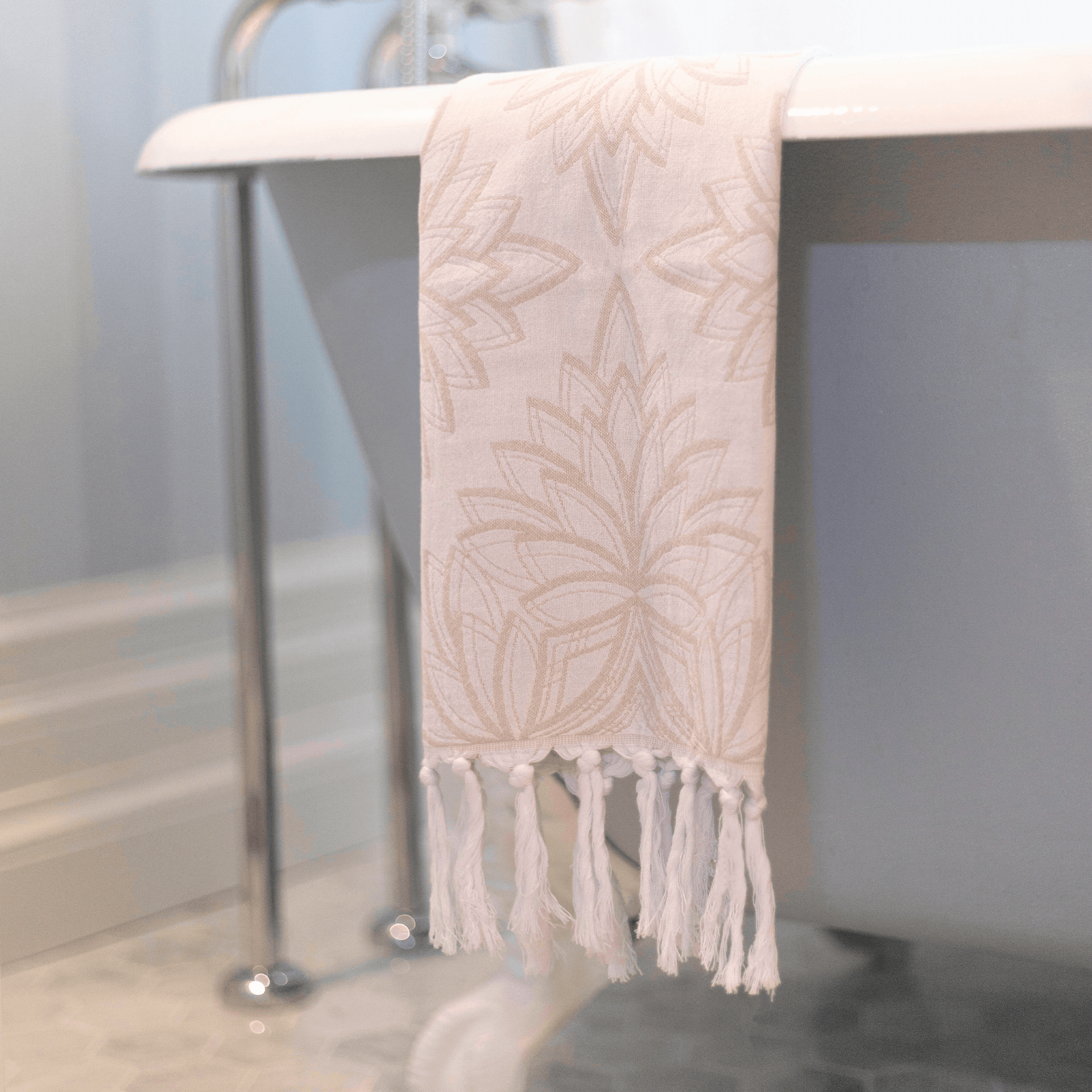 Turkish Towel | Hand Towel | Oat + White