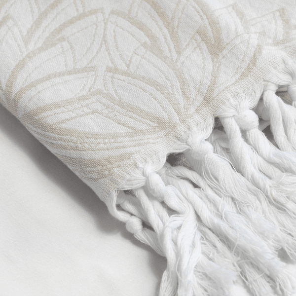 Turkish Towel | Hand Towel | Oat + White