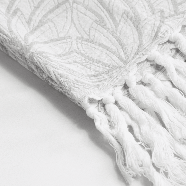 Turkish Towel | Hand Towel | Grey + White