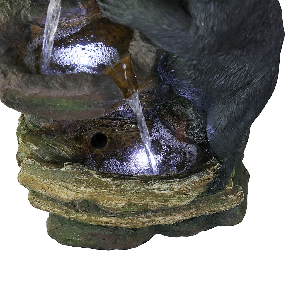 Resin Two Bear Cub Animal Outdoor Water Fountain 39 in