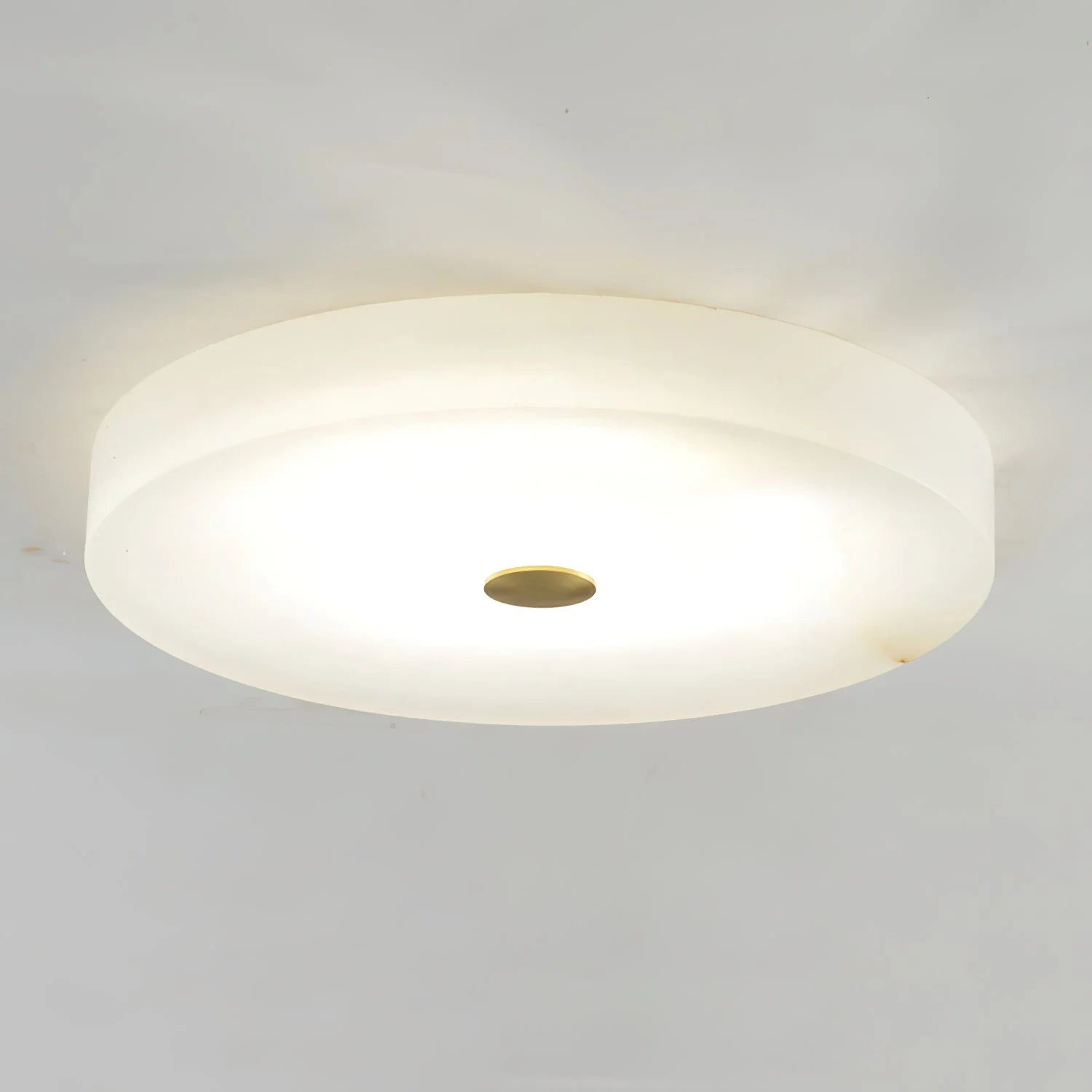 Round Sophie White Alabaster Ceiling Lamp