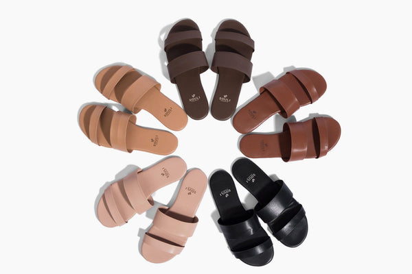 Souli Slides w/ Purse │ Memory Foam Padding │ Thin Sole