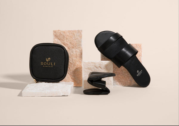 Souli Slides w/ Purse │ Memory Foam Padding │ Thin Sole