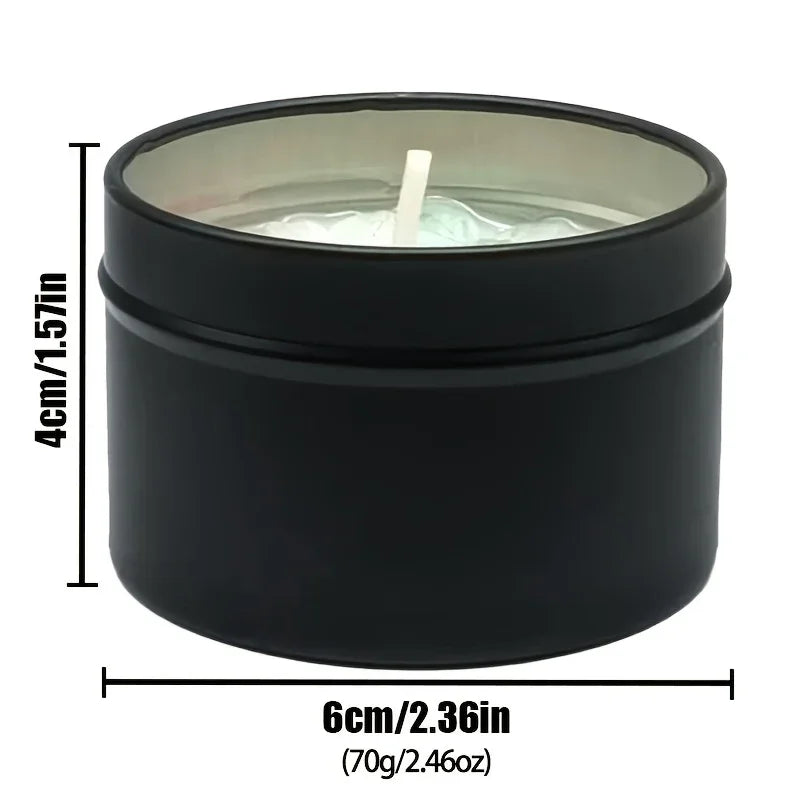 Soy Wax Candle in Black Metal Jar Long Burning