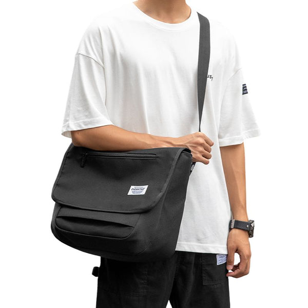Spacious Black Messenger Bag