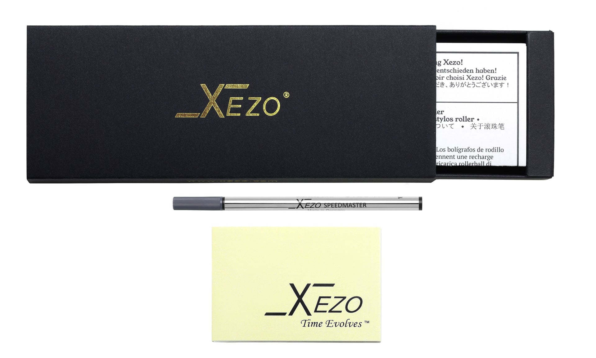 Xezo Speedmaster® White Brass Rollerball Pen - With White Mother of Pearl & Rose Gold
