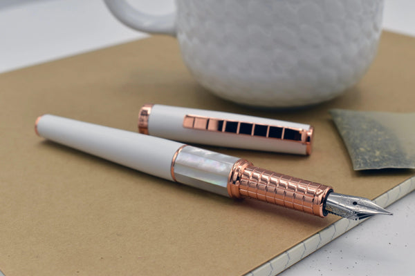 Xezo Speedmaster™ White Mother of Pearl Fine Fountain Pen - Gifts for You 'n Me