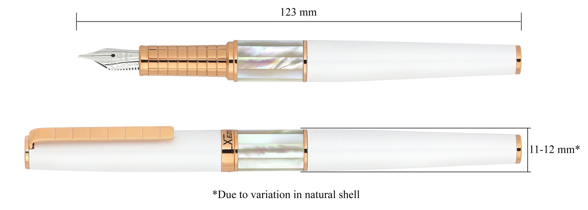 Xezo Speedmaster™ White Mother of Pearl Fine Fountain Pen