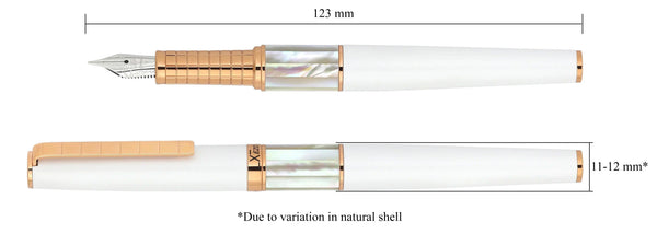 Xezo Speedmaster™ White Mother of Pearl Fine Fountain Pen - Gifts for You 'n Me