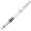 Xezo Speedmaster® White Brass Fountain Pen (Medium Nib) - With Tahitian Black Mother of Pearl
